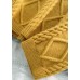 Women yellow crane tops high neck thick fall fashion knitwear