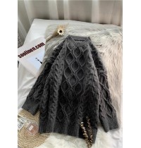 Fashion o neck baggy Sweater dress outfit Moda dark gray Mujer knit dresses