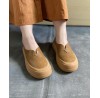 Khaki Casual Genuine Leather Flats  Flats